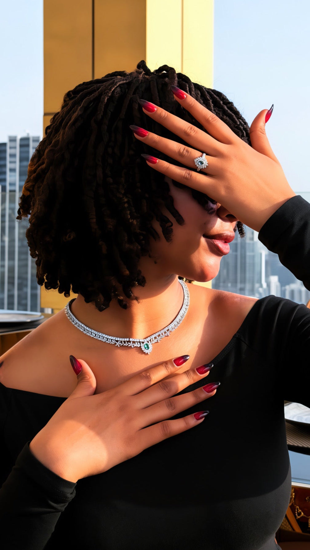 طقم لمسة الفخامة – Royal Elegance Set - AWAD SILVER JEWELLERY TRADING LLC