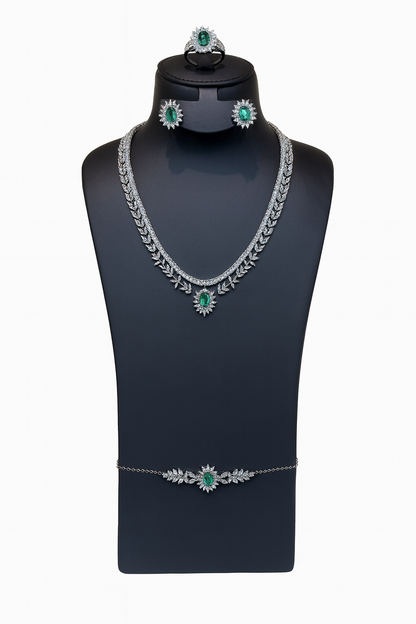 طقم لمسة الفخامة – Royal Elegance Set - AWAD SILVER JEWELLERY TRADING LLC