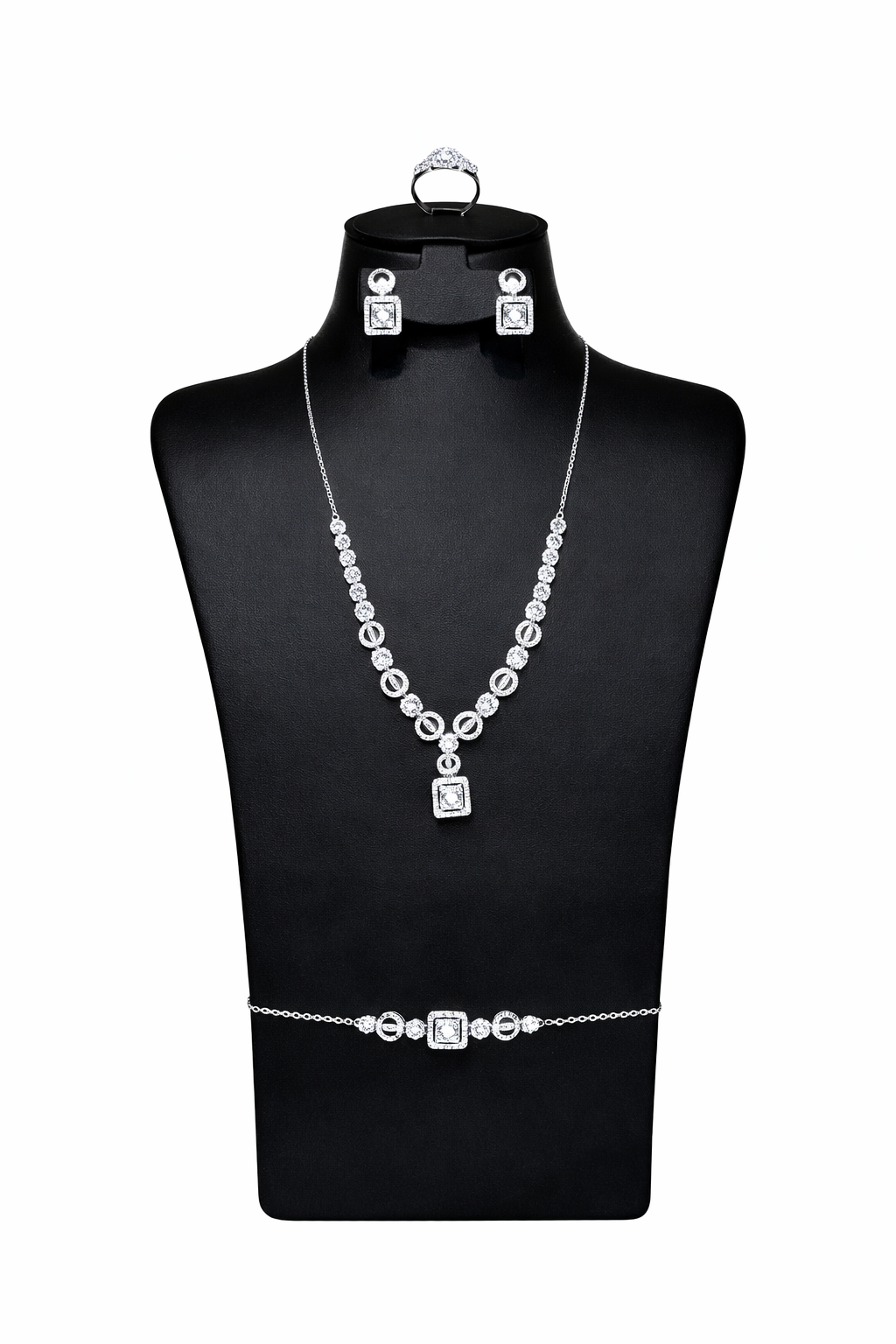 Modern Square Diamond Jewelry Set – Contemporary Luxury