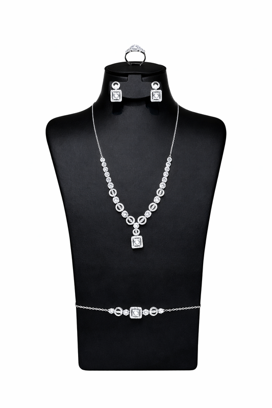 Modern Square Diamond Jewelry Set – Contemporary Luxury