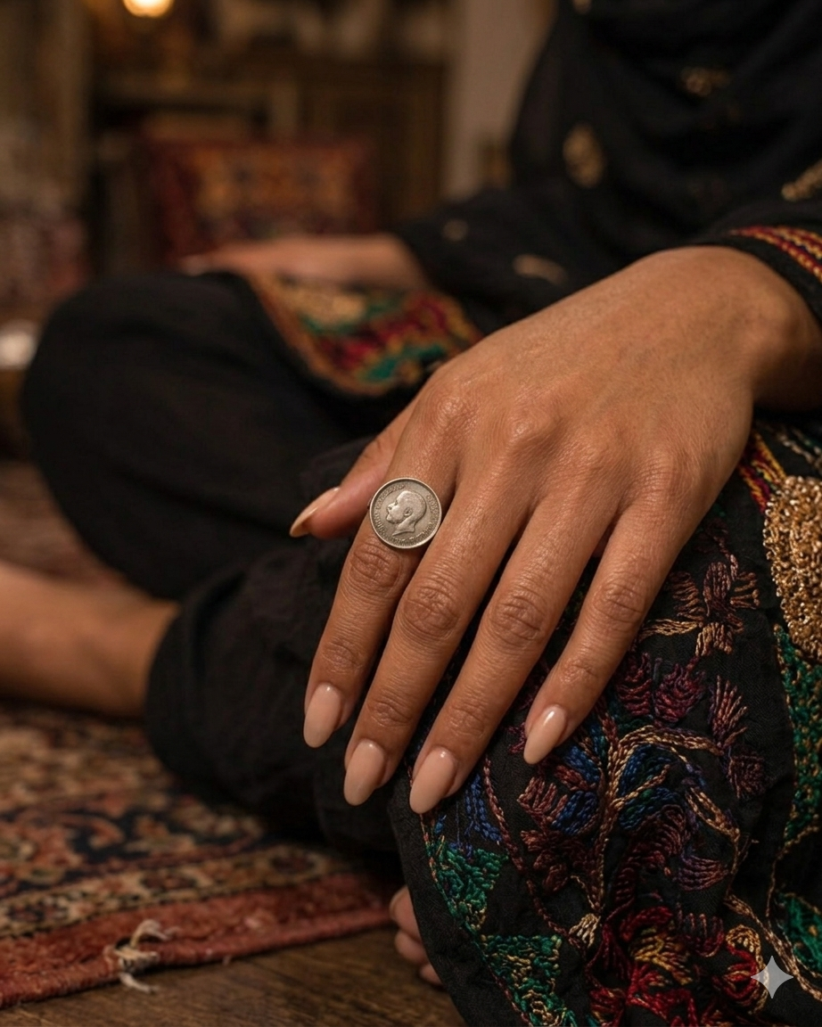 pound ring - AWAD SILVER JEWELLERY TRADING LLC